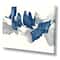 Designart - Gouache Sapphire on Gray - Modern & Contemporary Canvas Art